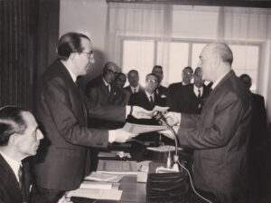 Lucera - d'Atri Luigi, premiato Cavaliere del Lavoro dal Presidente del Consiglio Andreotti l'8- 5-1967