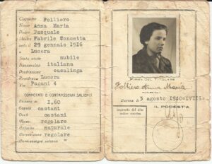 Lucera - Folliero Anna Maria - Carta d'identità di mia madre del 1940 - Foto di Di Siena Vincenzo