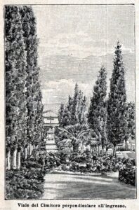 Lucera - Cimitero - Viale centrale - Antica stampa del 1895 - Foto di Antonio Iliceto