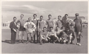 Lucera - Campo sportivo 1950 - Perrelli, Delfino, Fortunato, Pagano, Strazzella, Dargenzio, Paolillo, Bizzarri - acc. Solitano, Di Giovine, Tulino, Urbano