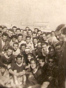 Lucera - Campo sportivo 1952 - Iliceto Raffaele (in alto al centro con i baffi) con altri tifosi del Lucera