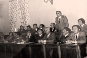 Lucera - Consiglio Comunale anni 70 - Da destra Bizzarri, Paolillo, Toriello, Nassisi