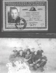 Lucera - Ieluzzi Giuseppe una vecchia tessera di mio padre,e sotto una foto scattata, nel campo di prigionia in Inghilterra - Foto di Pasquale Ieluzzi