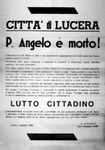 Lucera - Padre Angelo Cuomo è deceduto